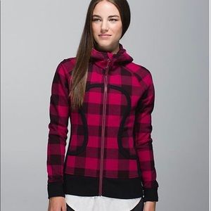 Rare Lululemon scuba in camp check Bordeaux